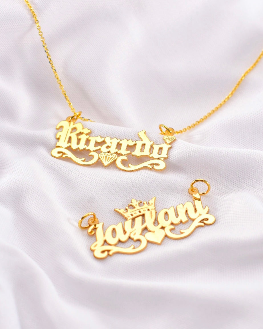 Real gold hot sale name necklace