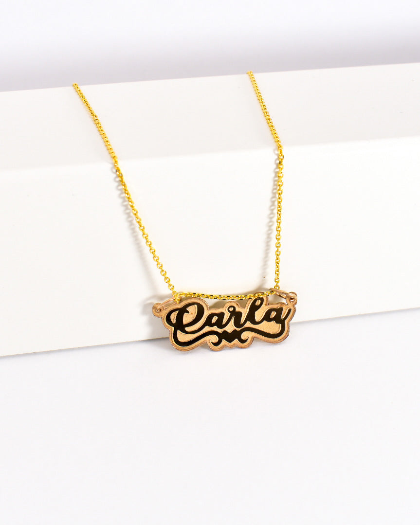 Premium Calligraphy Cursive with Bottom Heart Gold Name Necklace