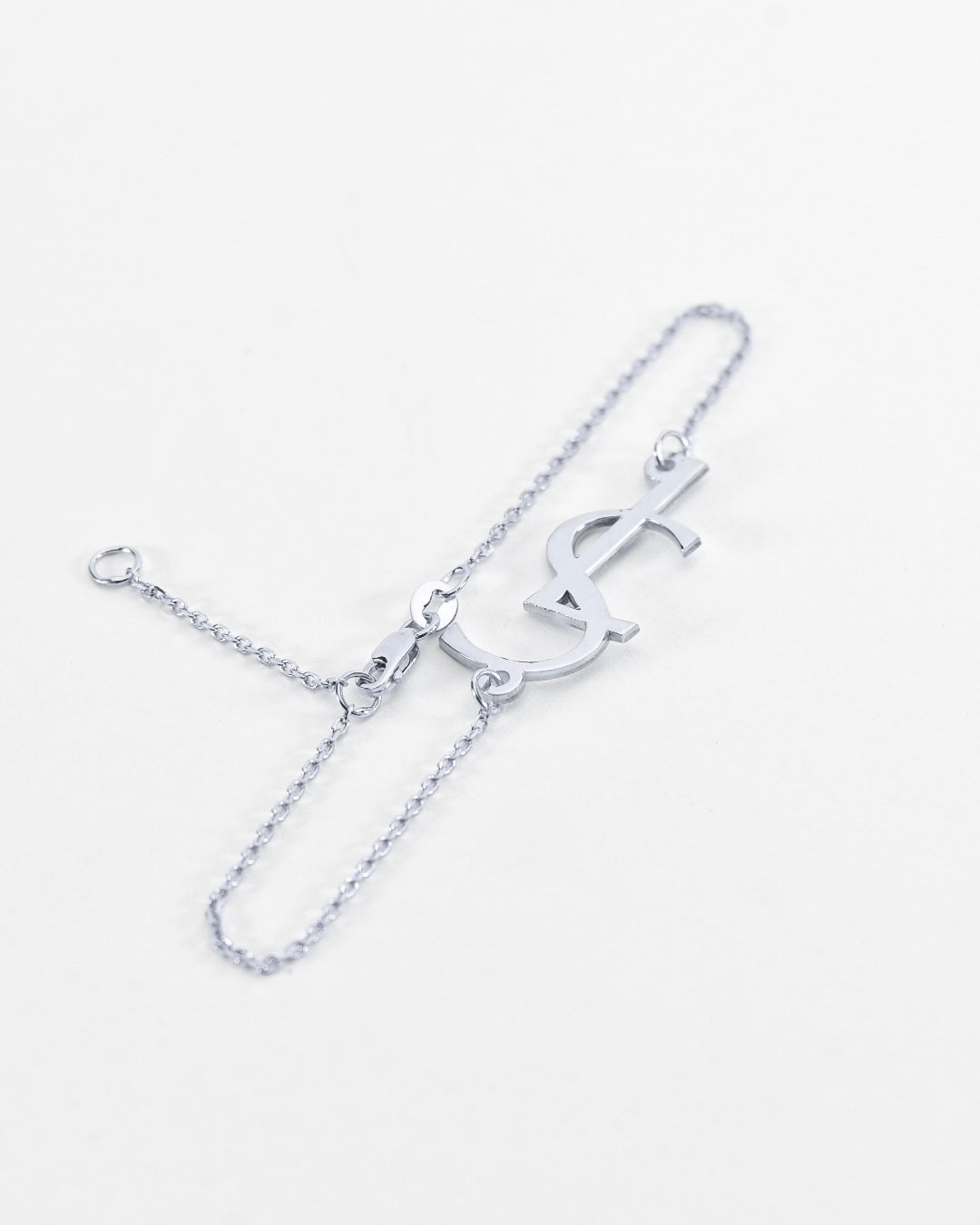 Double Chain Monogram Bracelet, Initials Bracelet or Monogram Anklet (Order  Any Initials) - Sterling Silver