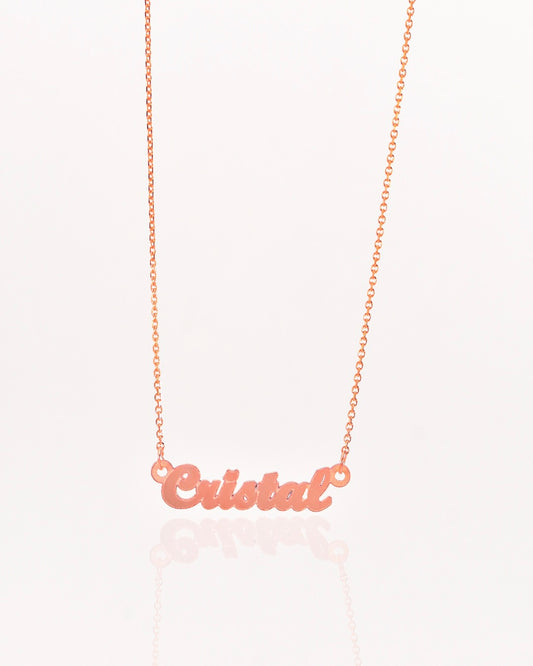 Rose Gold Simple Cursive Mini Name Necklace