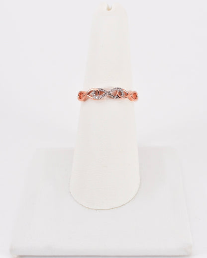 Rose Gold Diamond Tripple Infinity Women's Ring