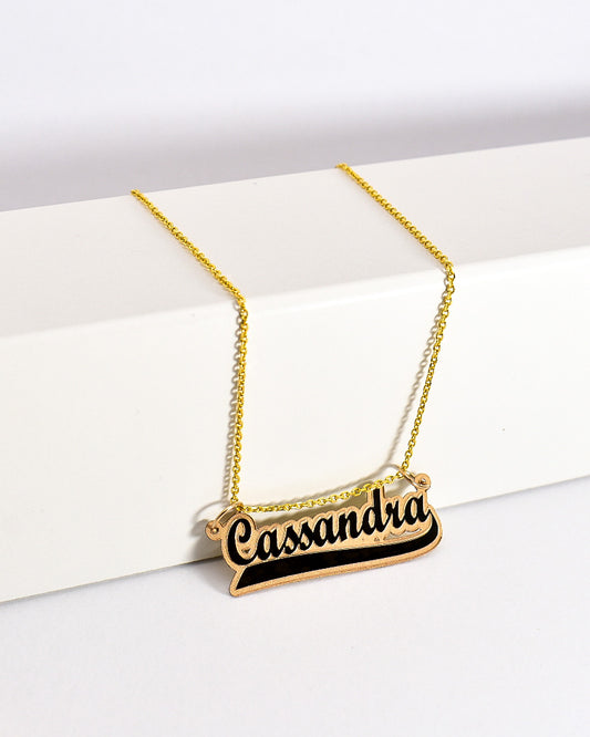 Premium Underlined Cursive Gold Name Necklace