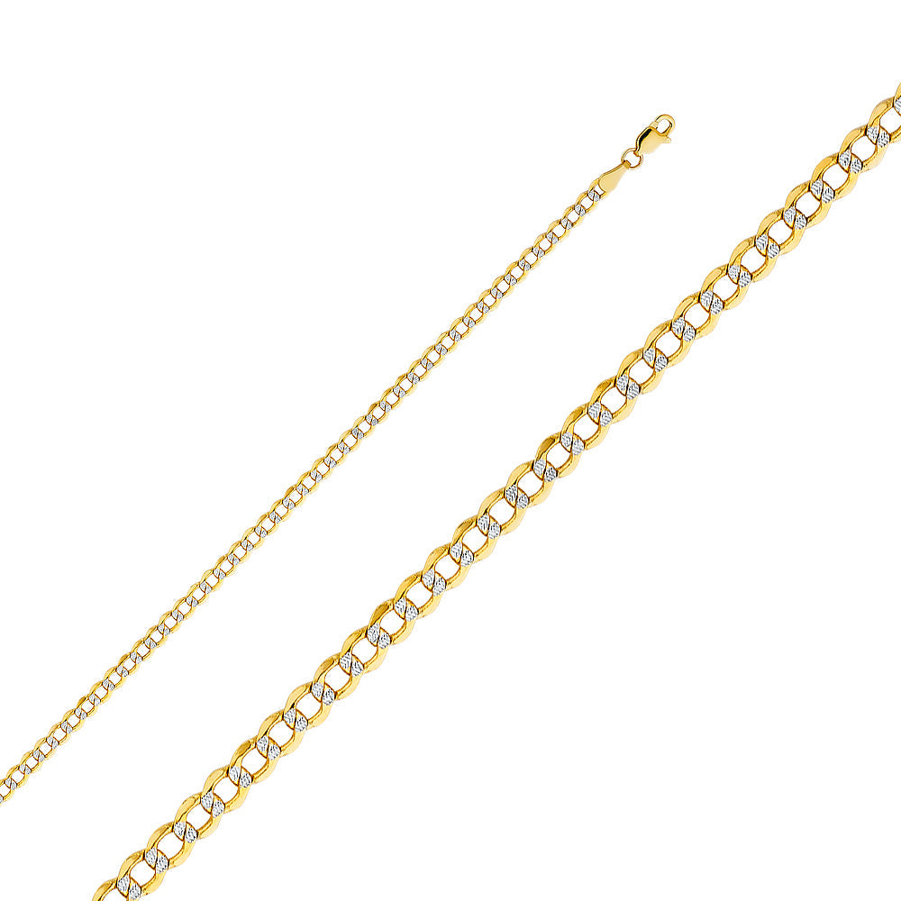 14K Hollow Cuban Diamond Cut Chain 3.5mm