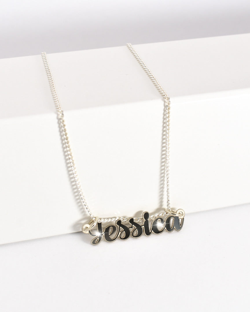 Simple Calligraphy Cursive Name Necklace ( GOLD -or- SILVER)
