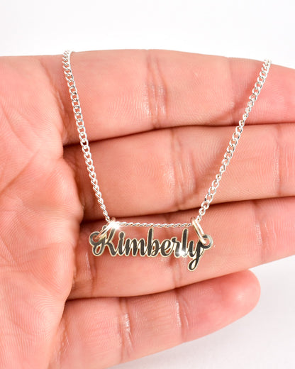 Mini Calligraphy Cursive Name Necklace ( GOLD -or- SILVER)