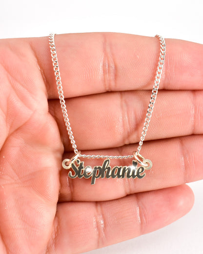 Mini Simple Cursive Name Necklace ( GOLD -or- SILVER)