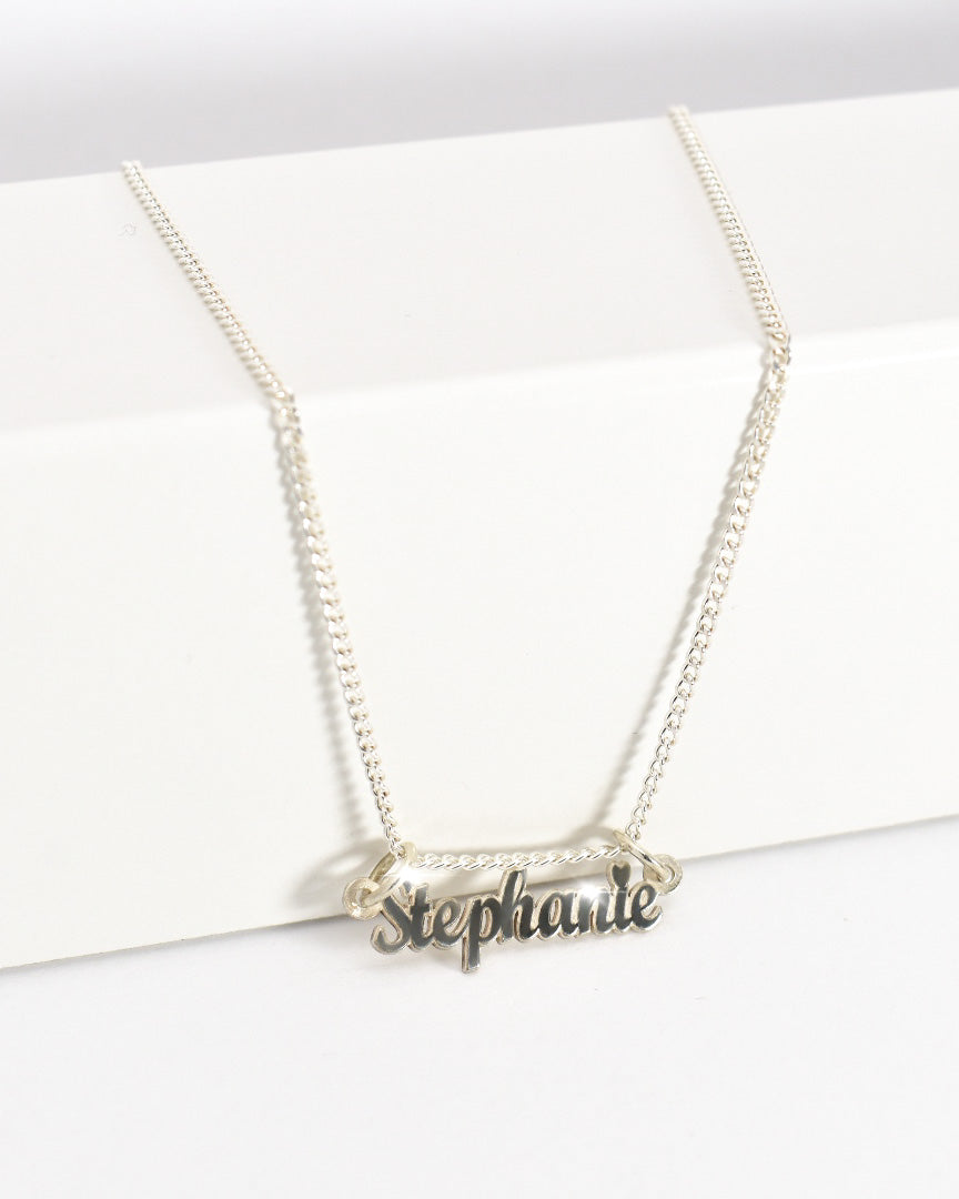 Mini Simple Cursive Name Necklace ( GOLD -or- SILVER)