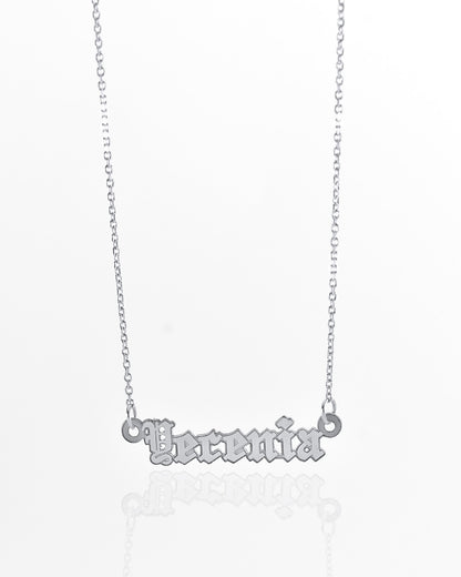 Sterling Silver Old English Mini Name Necklace