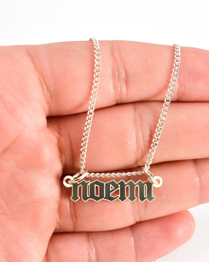 Mini Old English Name Necklace ( GOLD -or- SILVER)